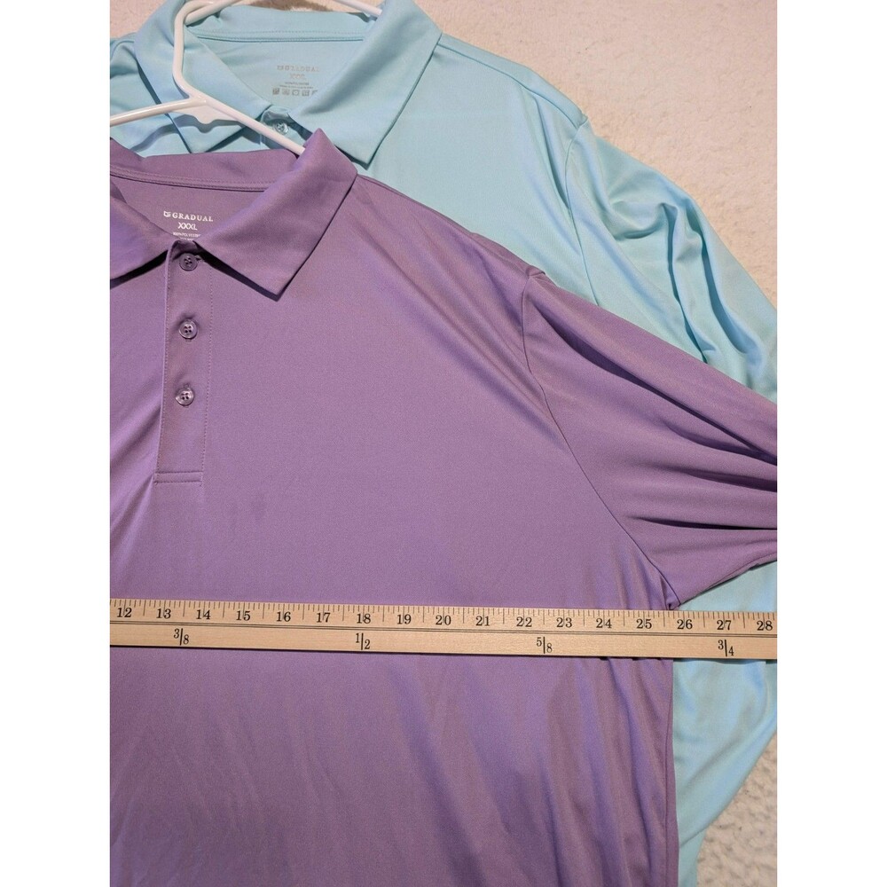 2pk Lot Bundle Gradual Polo Shirt Men’s 3XL Long Sleeve Golf Performance - Picture 6 of 8